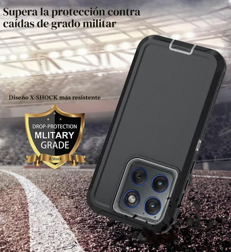 Vista 4 de Qinmay Funda para teléfono Motorola Moto Edge 5G 2026, color negro y gris NegroGris