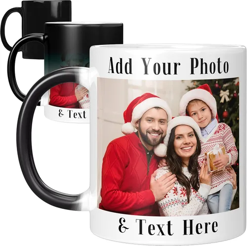 Vista 15 de Taza de café con foto personalizada, 11-15 onzas, taza personalizada con imagen, texto y nombre, regalos personalizados para novio, novia, mejor