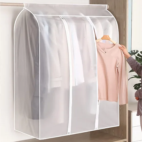 Vista 3 de 2 fundas para perchero de 50 pulgadas, a prueba de polvo, impermeables, para colgar ropa, bolsa de almacenamiento de ropa con cremallera