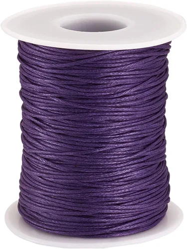 Vista 24 de Cordón de algodón encerado aguamarina de 100 yardas, hilo trenzado para cuentas de cordón de pulsera, collar de alambre de 0.039 pulgadas