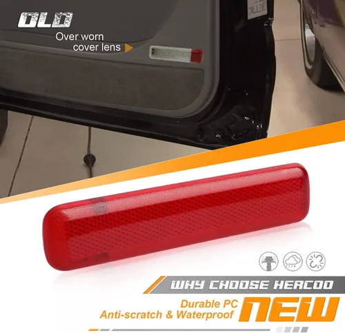 Vista 3 de Panel de moldura de puerta trasera, cubierta de luz reflectora roja izquierda y derecha, compatible con GMC Sierra 15183155 15183156 74367 74368