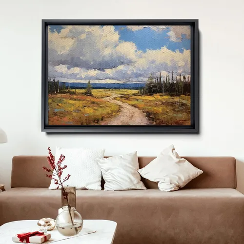 Vista 5 de Abstract West Virginia Landscape, Small Painting with Clouds and Nature Elements