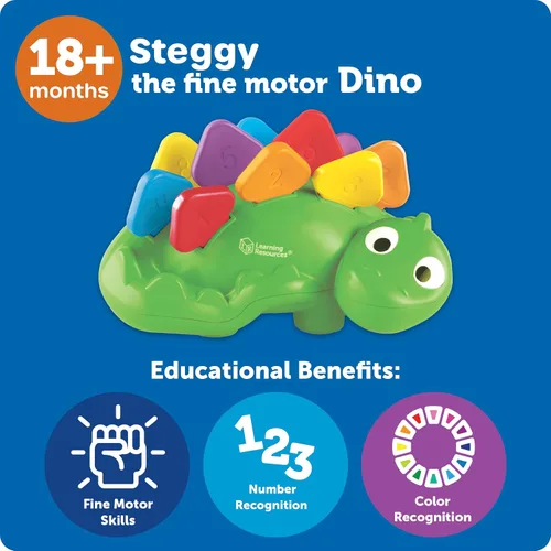 Vista 6 de Learning Resources Steggy el dinosaurio de motricidad fina