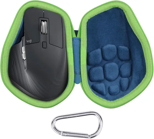 Vista 6 de co2CREA Funda de viaje rígida de repuesto para mouse inalámbrico Logitech MX Master 2S (funda negra + interior gris)
