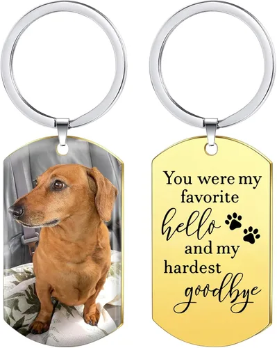 Vista 11 de Funnylife Llavero Conmemorativo Personalizado con Foto de Perro de Acero Inoxidable Llavero Personalizado de Memoria de Mascota Regalos
