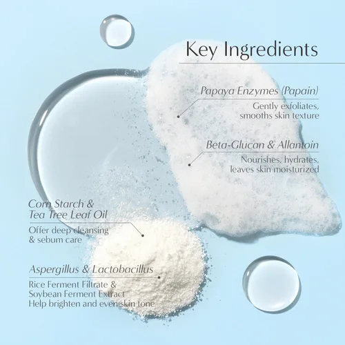 Vista 5 de Petitfee B-Glucan Enzyme Wash 0.04 oz*20ea - Limpiador facial, polvo limpiador con extracto de papaya papaína, extracto de arroz para exfoliación