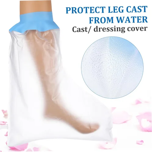 Vista 9 de Cubierta impermeable para pie para protector de ducha, fácil de usar, cubierta de baño para pie adulto después de la cirugía, sello de ajuste cómodo