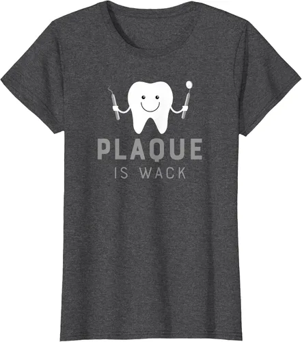 Vista 75 de Plaque is Wack Funny Dental Hygienist T-Shirt Asphalt Grey