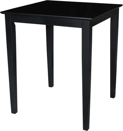 Vista 6 de IC International Concepts Mesa de comedor con parte superior de madera maciza, 30 pulgadas de alto, negro
