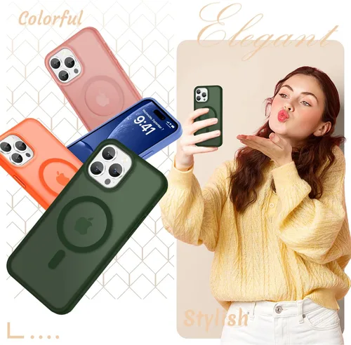 Vista 1616 de Funda para Google Pixel 10 Pro XL, cubierta magnética mate, color negro Fit for MagSafe, Screen Protector included, Shockproof Military Grade
