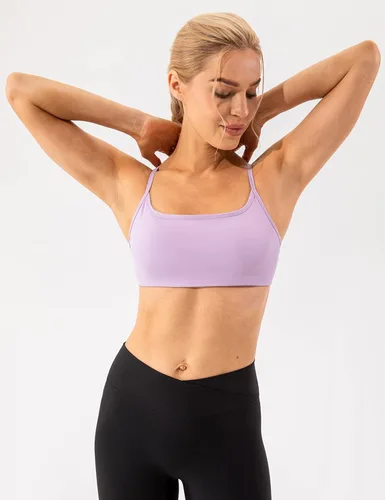 Vista 4 de Lavento Brasier deportivo para mujer, con espalda cruzada abierta, de bajo impacto, sexy, con tirantes delgados, para yoga, entrenamiento