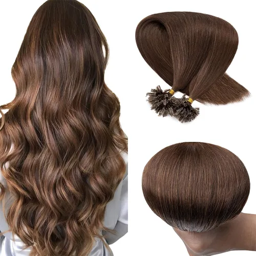 Vista 50 de SEGO Extensiones de cabello humano con micro cuentas, extensiones de cabello humano con micro bucle, lacio, natural, fusión fría, 1.76 oz/paquete
