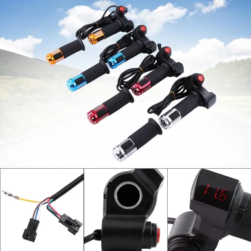 Vista 5 de Yosoo - Funda para empuñaduras de bicicleta con interruptor de velocidad de 3 velocidades con pantalla LED, mango de acelerador Sn para ciclo