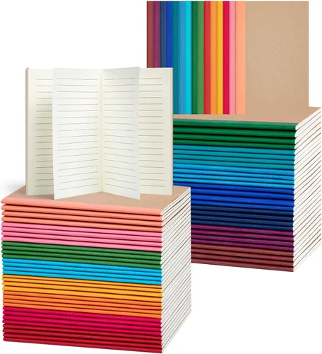 Vista 9 de Paquete de 150 mini cuadernos coloridos de bolsillo en blanco, diarios a granel, cuadernos pequeños de 3.5 x 5.5, 30 hojas/60 páginas, mini
