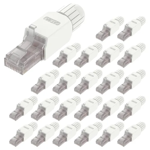 Vista 10 de VCELINK Conector RJ45 sin herramientas, enchufe de terminación de campo CAT6, enchufe modular chapado en oro, conector UTP CAT6 sin herramientas