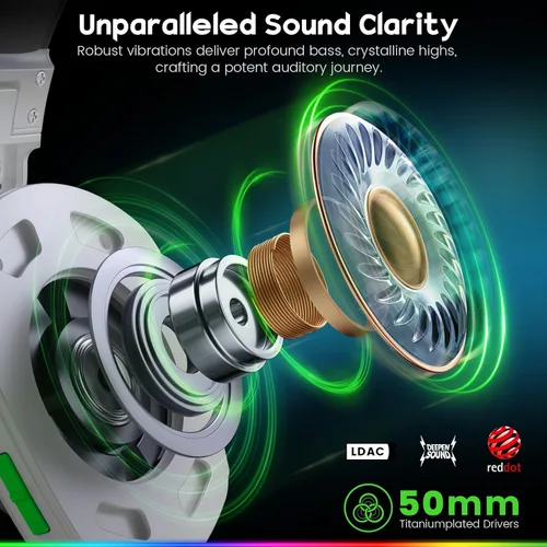 Vista 4 de 7.1 Auriculares inalámbricos para juegos para PS5, auriculares USB de 2.4 GHz con micrófono para PC, PS4, PS5, Switch, Mac, Bluetooth 5.4, sonido