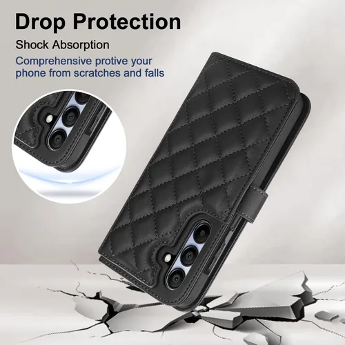 Vista 12 de Vofolen Funda para teléfono Samsung Galaxy A15 5G con tarjetero negro