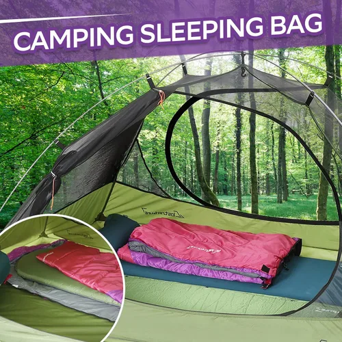 Vista 7 de Clostnature - Saco de dormir para adultos y niños - Saco de dormir ligero para camping para niñas, niños, jóvenes, saco de dormir ultraligero