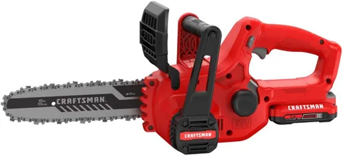Vista 11 de CRAFTSMAN Mini Motosierra, Mini Motosierra Inalámbrica de 10 Pulgadas, Motosierra Eléctrica, Batería V20 y Cargador Incluidos, Cortador de Árboles