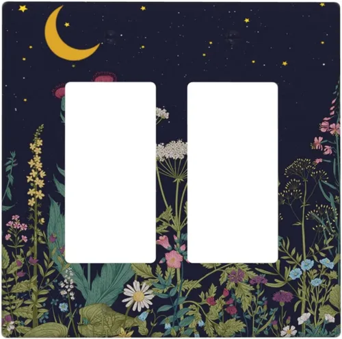 Vista 12 de Cubiertas de pared de lodge rústico retro con diseño de osos, ciervos y animales salvajes. Placas de pared dúplex simples para interruptor de luz.