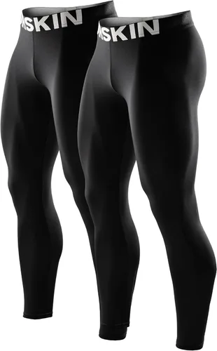 Vista 15 de DRSKIN Men’s Compression Pants (5/4/3 Pack) Quick Dry Tights Leggings Sports Baselayer Running Gym Workout Negro