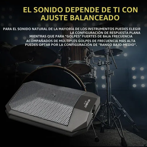 Vista 7 de Micrófono profesional de tambor con soporte, Micrófono de tambor supercardioide con conector XLR, Micrófono de condensador con interruptor