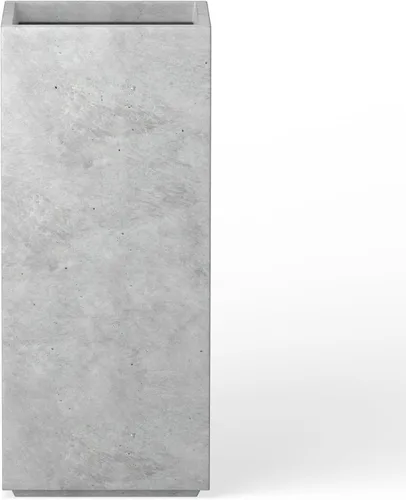 Vista 12 de Kante Maceta rectangular de hormigón de 20.3 pulgadas de alto, moderna maceta de diámetro cuadrado con orificio de drenaje y tapón de goma