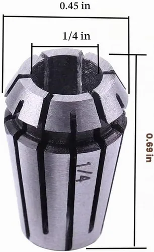 Vista 2 de ER11 Juego de tuercas de resorte – Portabrocas de alta precisión ER11 de 1/4 pulgadas + tuerca de sujeción para herramienta de fresado CNC