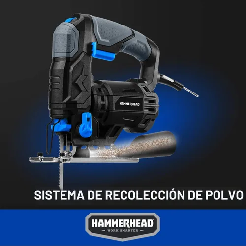 Vista 4 de Hammerhead Sierra Caladora de 4.8 Amperios de 3/4 Pulgadas con 2 Hojas de Corte de Madera, Velocidad Variable y Función Orbital - HAJS048