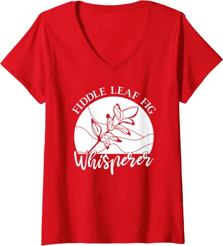 Vista 5 de Camiseta de interior con cuello en V para mujer, diseño de higo de hoja de violín, Negro, S