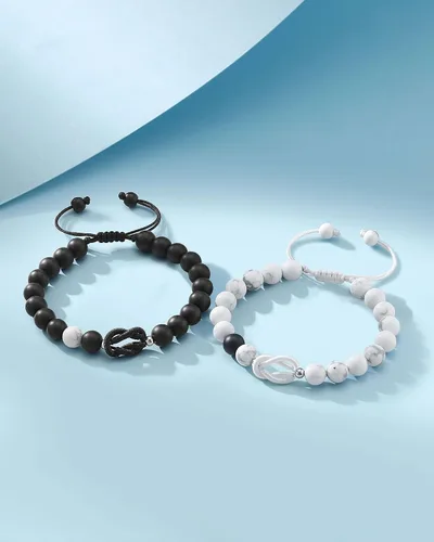 Vista 7 de UNGENT THEM Pinky Promise Forever Knot - Pulseras para parejas, aniversario, Navidad, San Valentín, regalos para novio, novia, él y ella