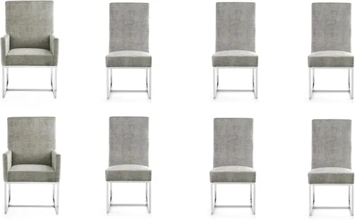 Vista 17 de Manhattan Comfort Element Mid Century - Silla de comedor tapizada moderna, juego de 6, color azul