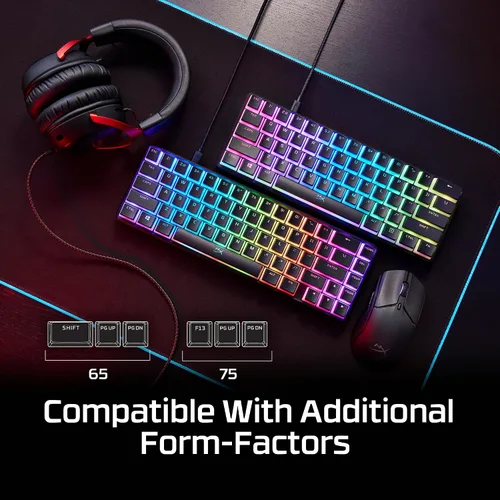Vista 4 de HyperX Pudding Keycaps 2 - Juego completo de llaves - PBT - 112 teclas - Blanco