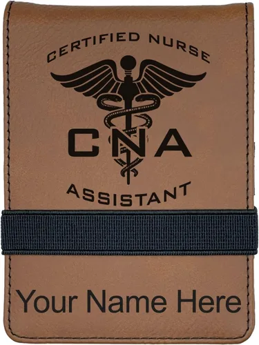 Vista 14 de LaserGram Mini padfolio con bloc de notas y bolígrafo, asistente de enfermera certificada por la CNA, grabado personalizado incluido (verde azulado)
