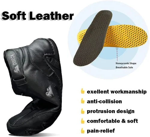 Vista 25 de JishinGal Botas Chukka de ante para hombre, ligeras, descalzas, para caminar, al aire libre, informales, italianas, hechas a mano, de caña alta, sin