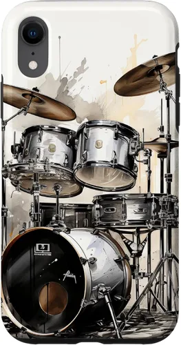 Vista 25 de Vintage Drum Set Drawing Funda para iPhone 17