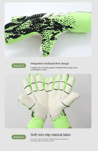 Vista 2 de Histarstore5 - Guantes de portero de fútbol, guantes de entrenamiento de portero, agarre fuerte, antideslizantes y transpirables para adultos y niños