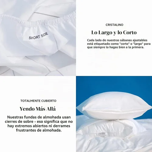 Vista 6 de Brooklinen Juego de sábanas de satén de lujo de calidad hotelera Crema