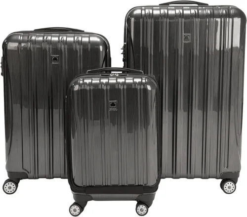 Vista 9 de DELSEY Paris, Helium Aero - Juego de 2maletas rígidas expandibles con ruedas giratorias, Carbón cepillado.