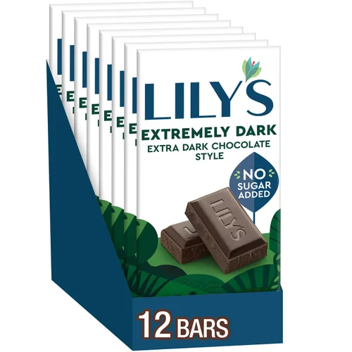 Vista 10 de LILY'S Arroz crujiente de chocolate negro estilo sin azúcar añadido, barras de dulces, 3 onzas (12 unidades)