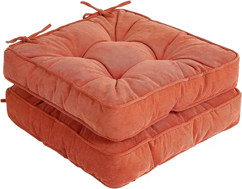 Vista 13 de Tiita Cojines para sillas de patio, cojines cuadrados de 18 x 18 pulgadas, para sillas de comedor y cocina al aire libre, juego de 2