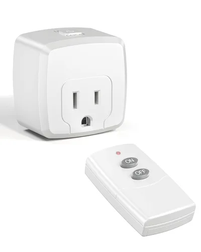 Vista 9 de HBN - Enchufe con control remoto inalámbrico con 2 controles de interruptor individuales, enchufes de diseño compacto hasta 100 pies de alcance