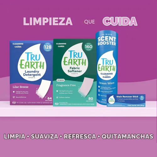 Vista 9 de Tru Earth Detergente seco para ropa, Lilac Breeze, 128 cargas Up to 128 Loads, Eco-Friendly, Ultra-Concentrated Laundry Detergent, Gently Removes