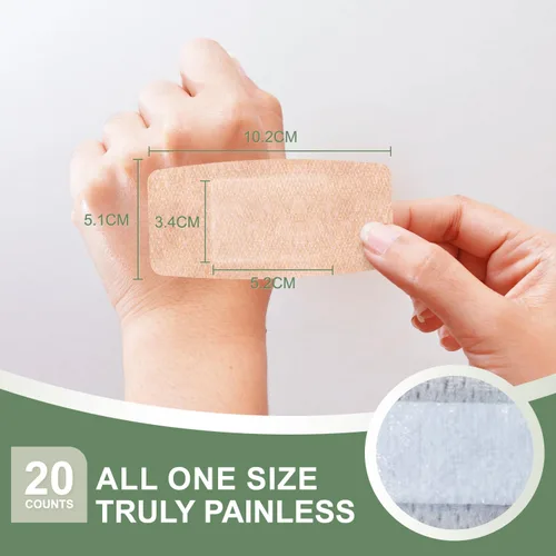 Vista 2 de Silicone Bandages for Sensitive Fragile Skin - 2" x 4" 20 Counts & Silicone Scar Tape (1.77" x 157" - 4M)