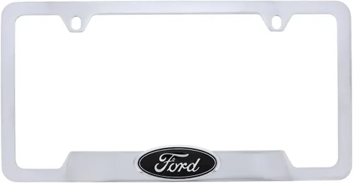 Vista 9 de Ford Logo 3D en negro de plástico ABS, soporte para matrícula con 2 agujeros (Negro/A)