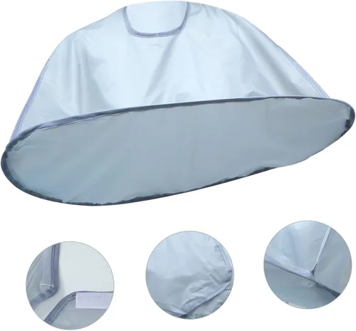 Vista 8 de Chal de peluquería multiusos para vestido peluquero portátil delantal Capas de afeitar peluquería salón plegable gris capa plegable peinado corte