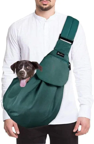 Vista 10 de Lukovee Correa para Mascotas, Correa para Perros Sin Manos, Correa Ajustable con Correa Acolchada, Bolsa de Hombro Transpirable de Algodón, Bolsa