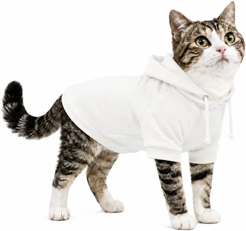 Vista 68 de Lovelonglong Sudadera básica con capucha para perros, 100% algodón, se adapta a perros pequeños, medianos y grandes, color negro, XS