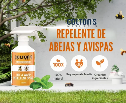 Vista 2 de Colton’s Naturals - Aerosol Repelente de Abejas y Avispas - (32 OZ) - Repelente Natural de Abejas y Avispas - Control Rápido y Fácil de Plagas