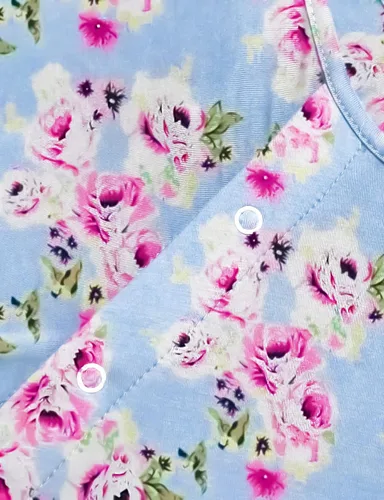 Vista 5 de Ekouaer - Camisón de manga larga para lactancia materna con botón